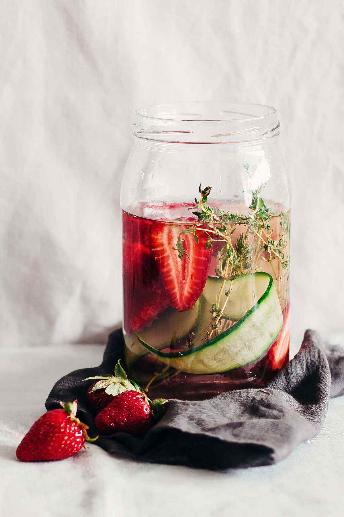 Cucumber Strawberry Thyme Detox Water