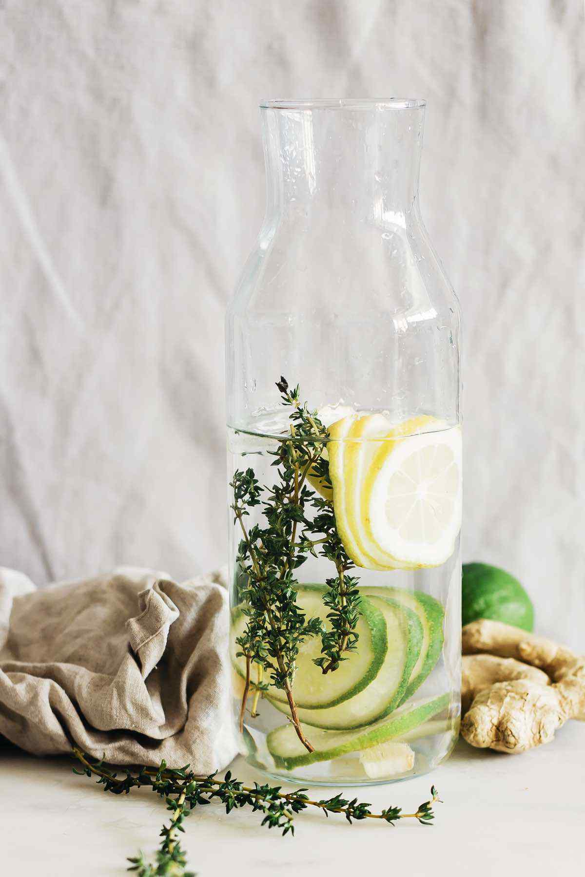Lime Lemon Ginger Thyme Detox Water